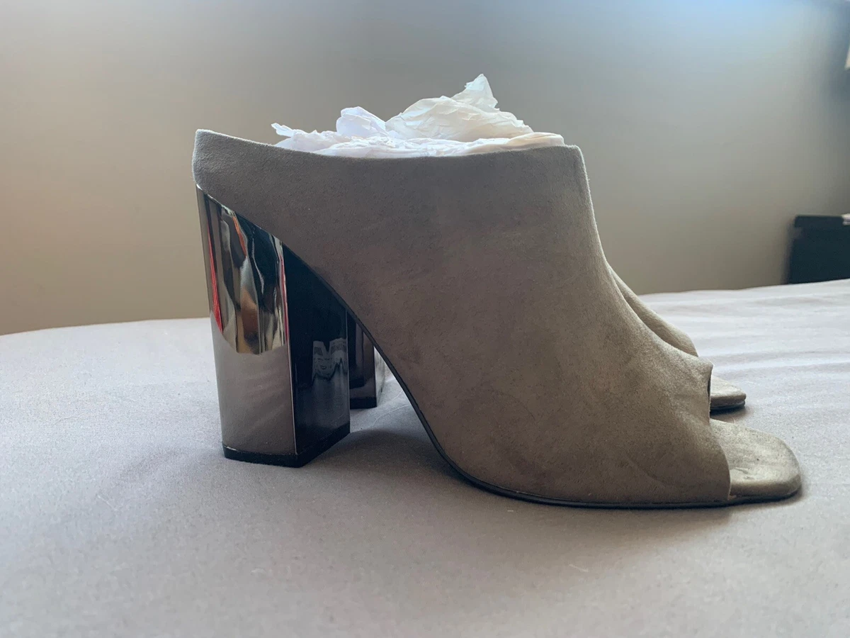 New Look Grey Backless Heeled Sandals Size 5 38. New And Unworn