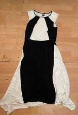 ANN TAYLOR black White Color block Midi Dress Size 6 Women Casual Career T10