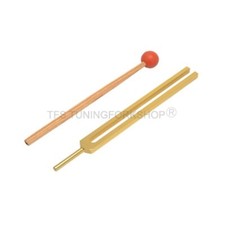 NEW GOLD 285 Hz Tuning Fork Part of Solfeggio Mallet  Pouch for Sound Healing