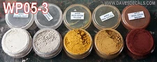 WPS05-3 DAVE'S WEATHERING POWDERS ALL NATURAL EARTH PIGMENT 5 COLOR SET 3