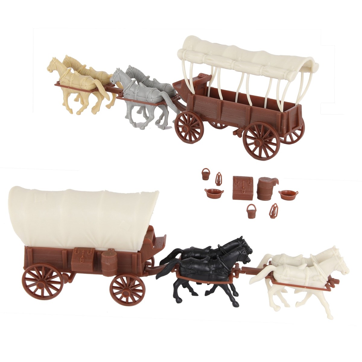 BMC CTS Western Covered Wagons Wild West Pioneer Frontier Plastic