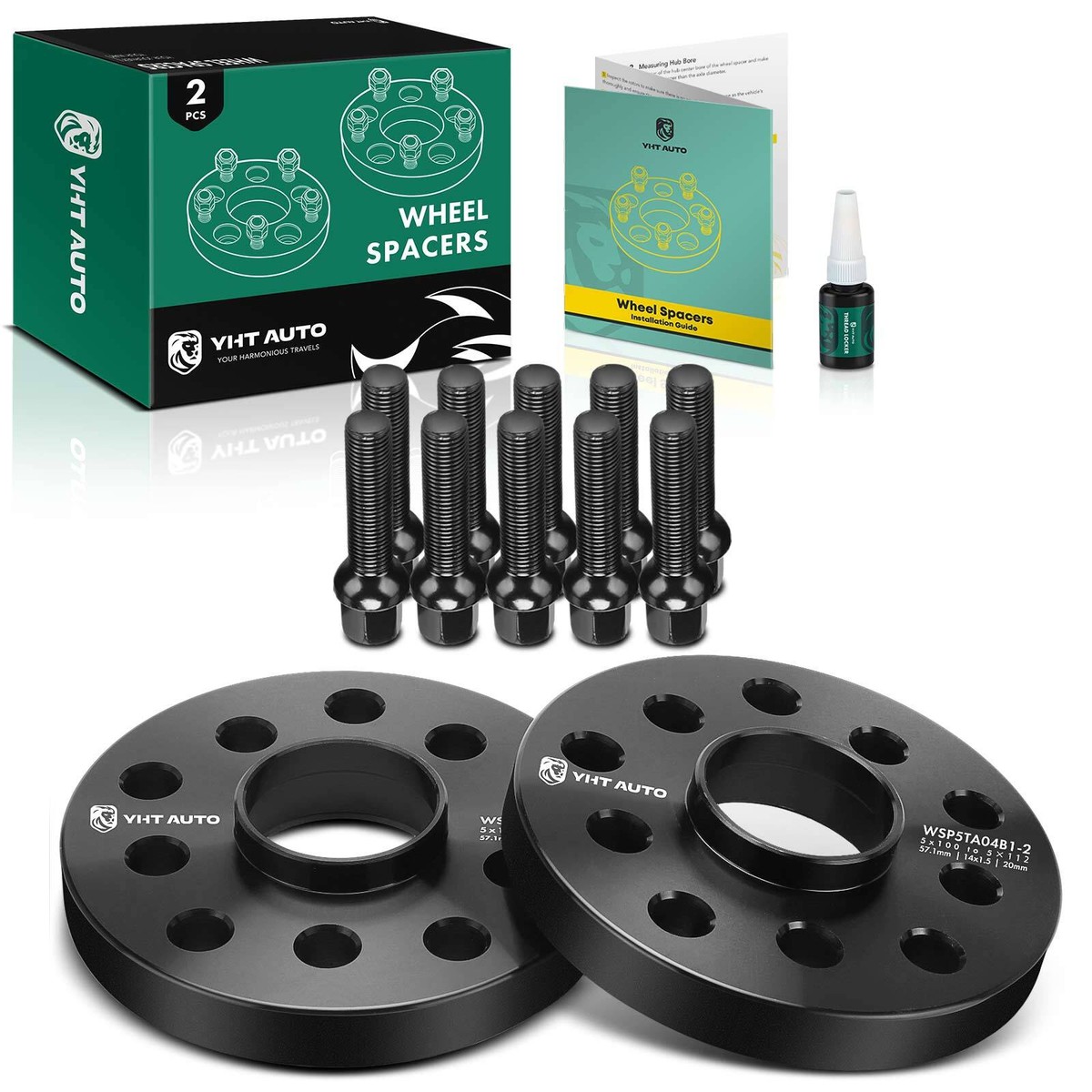 2-Pack 20mm Wheel Spacers 5x112 PCD - Hub Centric 57.1mm For VW Audi Vehicles
