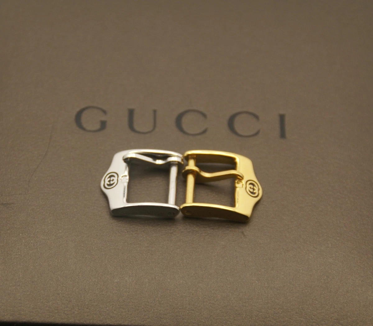 Gucci Replacement Buckle Clasp 10 12 mm Gold and Silver Tone New GG Logo