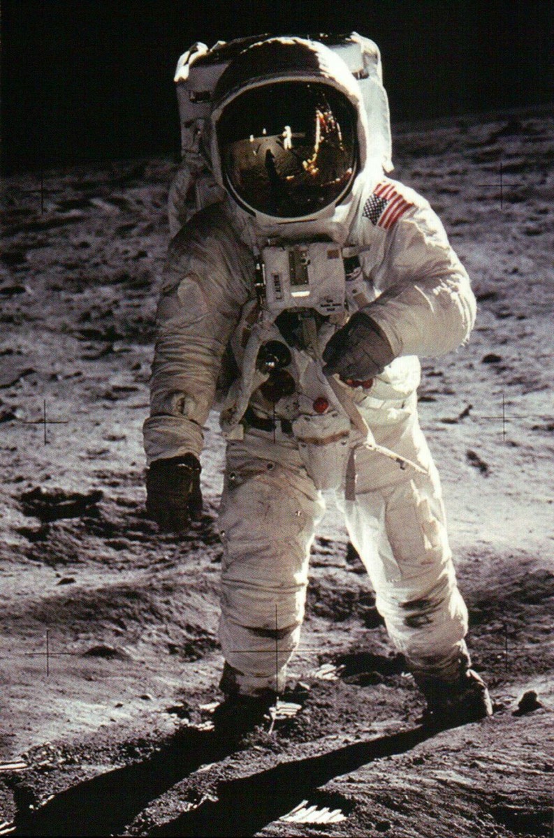 Astronaut Buzz Aldrin, Space Suit Walk, Moon Landing Apollo 11 NASA ---  Postcard