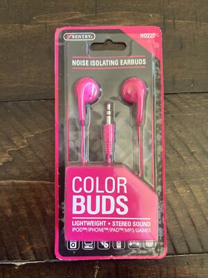 Sentry Earbuds Noise Isolating Lightweight Stereo Sound Color Buds H0220
