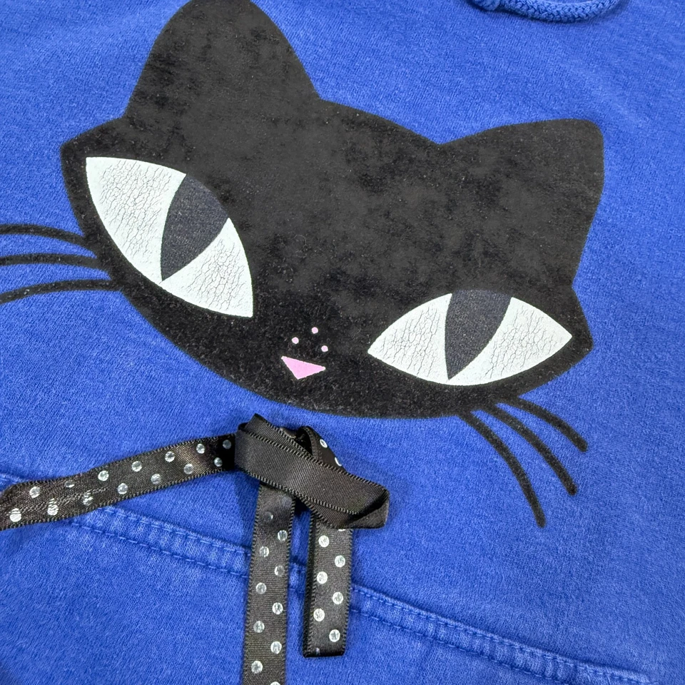 Sudadera con capucha fina vintage Doe By Mighty para mujer ajuste holgado S azul 24x22 gato Foto 2 de 4
