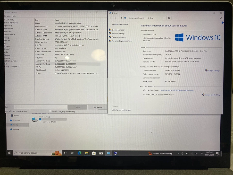Microsoft Surface Laptop Gen1 1769/ i7-7660U/ 16GB RAM/ 512GB SSD Win10Pro Touch - Image 3 of 4