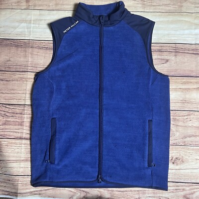 Peter Millar Crown Sport Fade Vest Small Sport Navy Fleece Performance