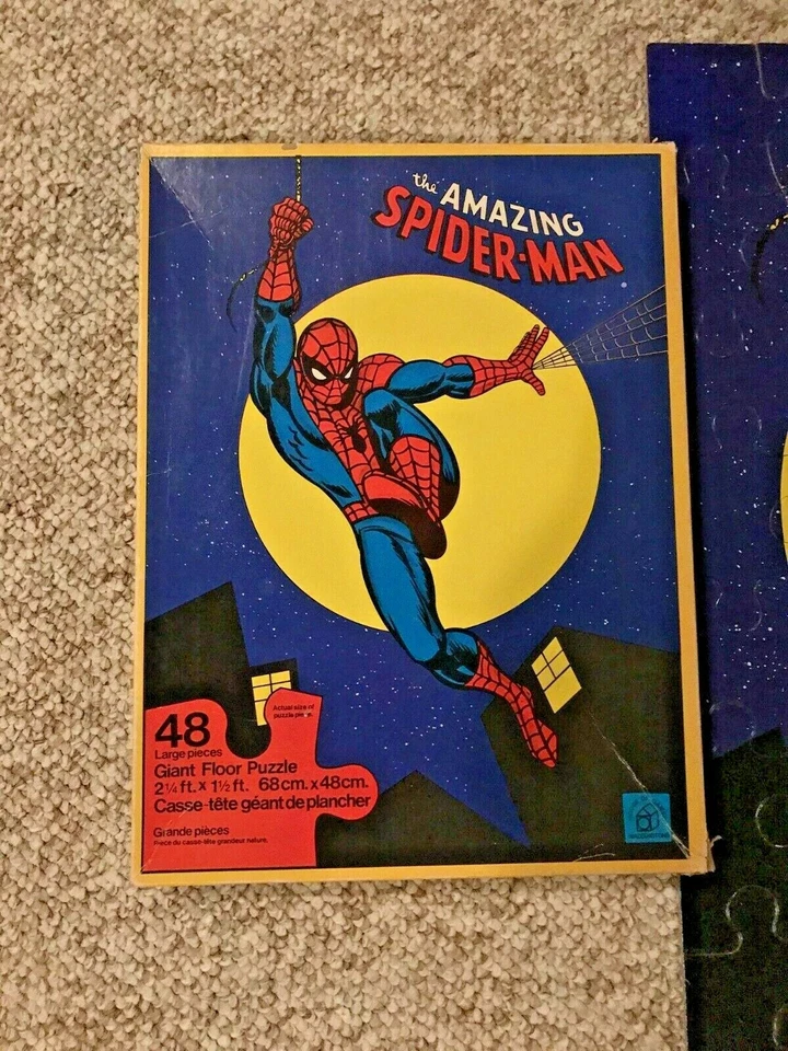 SPIDER-MAN GIANT FLOOR PUZZLE 48 PIECE COMPLETE WADDINGTONS 1977 2.25 X 1.5ft - Image 3 of 4