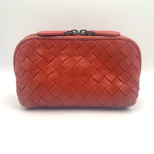 Bottega Veneta minipouch Leather Red cosmetic pouch Authentic - Picture 3 of 17