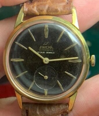 Enicar Ultrasonic mens wristwatch gold plated case load manual