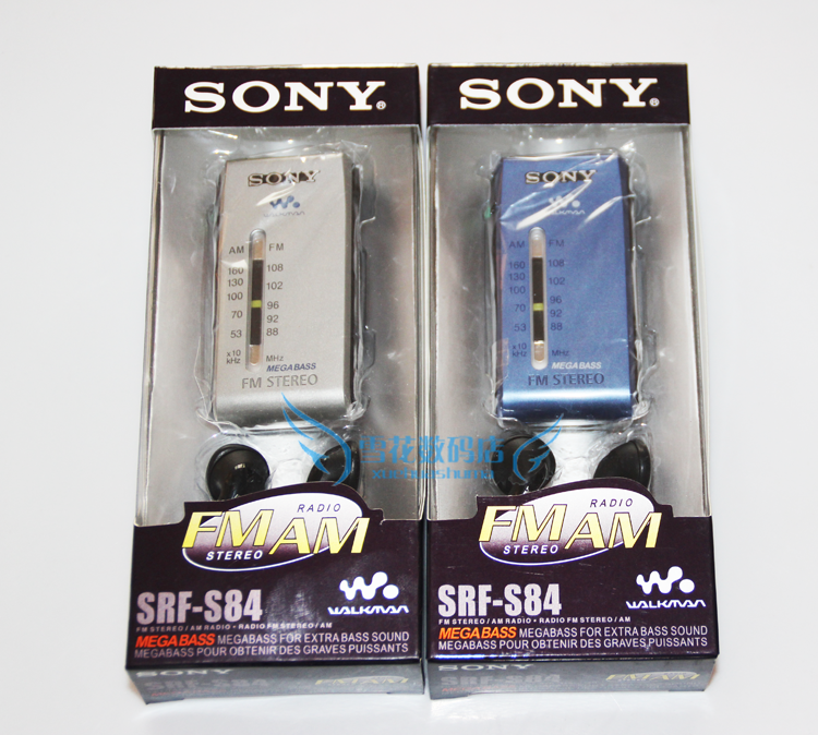 Radio SRF-S84 FM/AM Super Compact Radio Walkman Analogue Tune + Earphones Blue