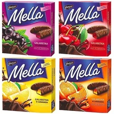 MELLA Chocolate Coated Jelly Variety Pack of 4 x 6.7 oz. MIX