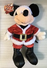 Disney Store Mickey Mouse Santa's Helper 15" Plush Holiday Christmas