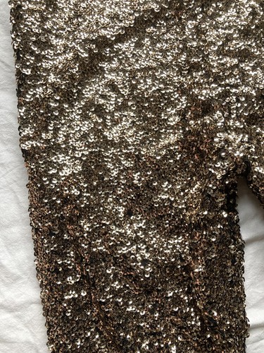 Women’s Gold Sequin Leggings Trousers Christmas Party Occasion Evening -Size M/L - Picture 2 of 8
