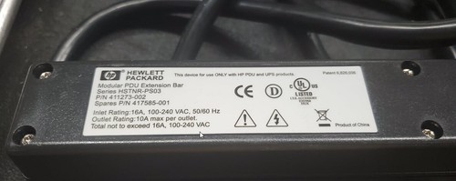 HP Modular PDU Extension Bar 411273-002 HSTNR-PS03 16A 100-240VAC 50/60Hz - Picture 3 of 3