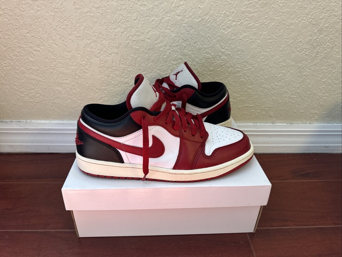 Wmn's Air Jordan Low: White/ Gym Red-black-sail; Size(W12),(M10