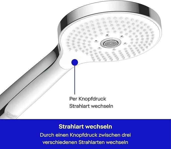 Duravit Universal-Duschkopf, Duschkopf mit 3 Strahlarten (Rain, Pulse, Mono) - Bild 3 von 4