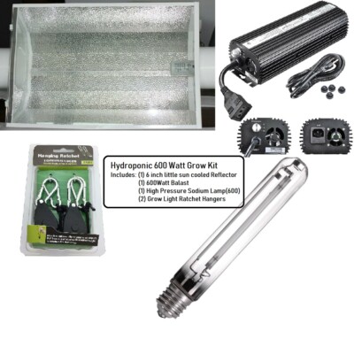 Horticulture 600 Watt  HPS Grow Light System Set Kit for Plant Growing 6'' Tube