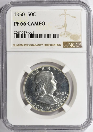 1950 Franklin Half Dollar 50c Proof NGC PF 66 Cameo