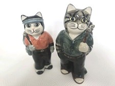 VINTAGE Golf Friends Cats Porcelain Figurine Great Condition