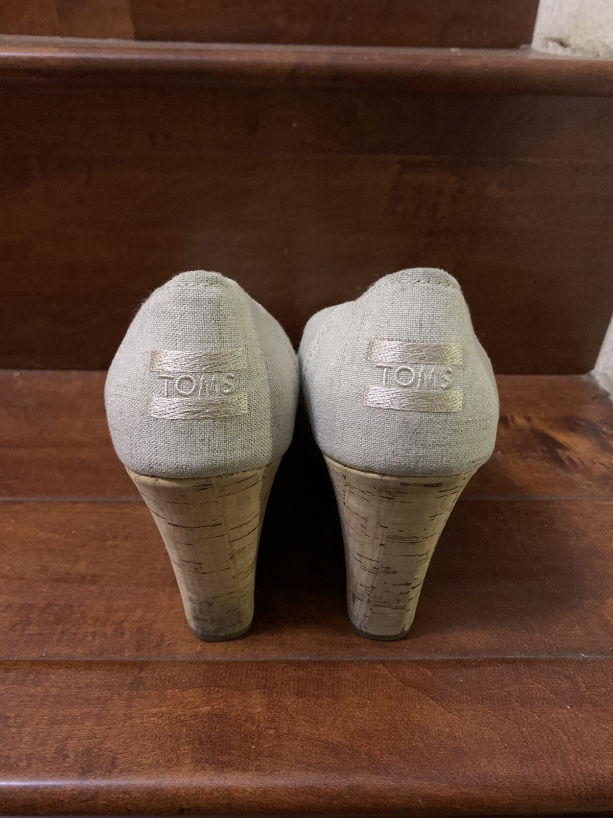 Toms Michelle Espadrille Wedge Sandals Cork Heel Wome… Gem