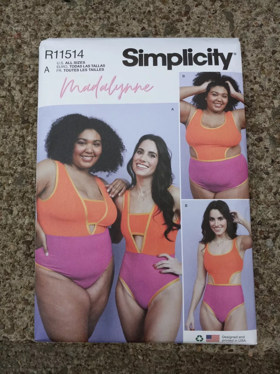 Simplicity 11514 Women's All Sizes XS - 4XL bathing suit different cup  sizes NIP