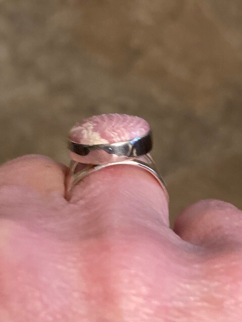 Desert Rose Trading Sterling Silver 925 Carved Rhodochrosite Ring Size 6.5 View 6