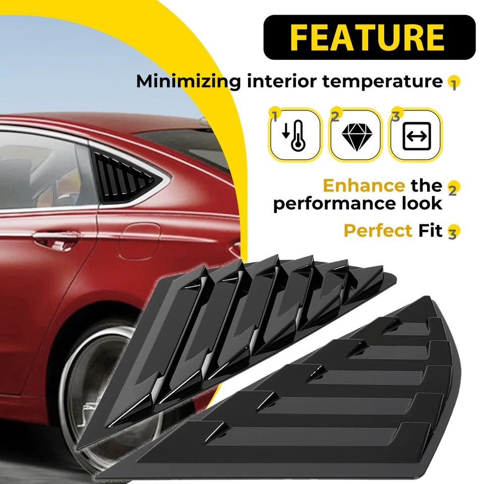 Side Quarter Window Louver Cover Scoop Vent For Ford Mondeo Fusion 2013-2020 Foto 4 de 4