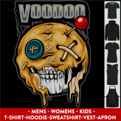 Voodoo Puppe Totenkopf Böse Geister Dunkle Magie Halloween Herren Damen Kinder Unisex