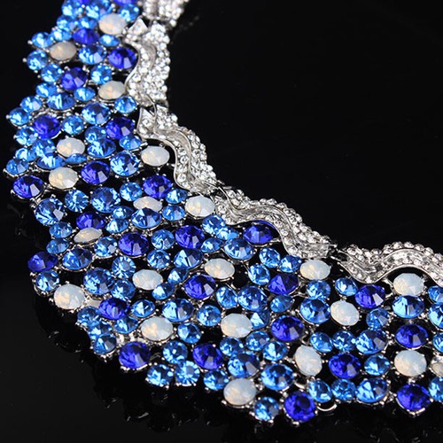 Crystal Necklace Earrings Luxury Women Jewelry Set PartyAccessory Fashion Gifts - Picture 16 of 18