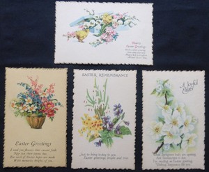SPECAL-DIE-CUT-EDGE-Vintage-EASTER-4-UNCIrcULATED-Posr-Cards-1520