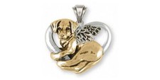 Labrador Retriever Angel Pendant Jewelry Silver And Gold Handmade Dog Pendant LB