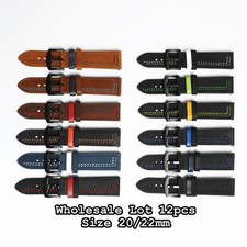 WHOLESALE Lot 12pcs Sport Style Leather Watch Strap Band 20/22mm (CH017-2)