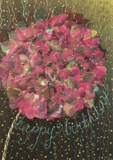 Turnowsky- Birthday- Hydrangea Blossom- Embossed, Glitter- Israel
