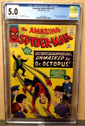 AMAZING SPIDER-MAN #12 CGC 5.0 - 1964 MARVEL - 3RD APP OF DOC OCTOPUS