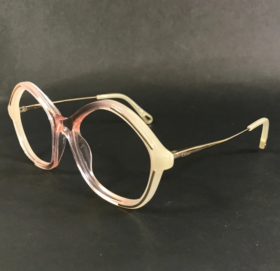 Marcos de gafas Chloe CH0062O 002 transparentes nude oro rosa redondo 52-18-140 Foto 4 de 4