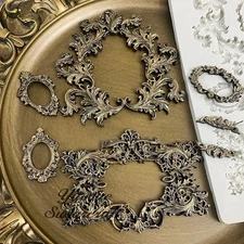 Frame Baroque Silicone Mold Sugarcraft European Retro Scroll Fondant Mould