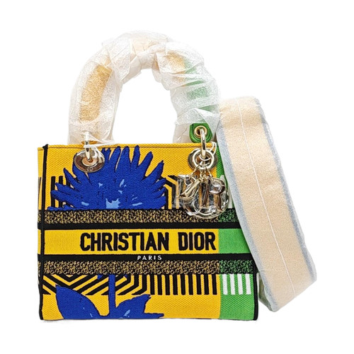 【Authentic】 DIOR Lady D-Lite Multicolour Cloth Handbags (DDP)