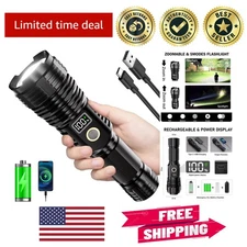 Super Bright 3000 Lumens Tactical Flashlight – Rechargeable & Waterproof Design
