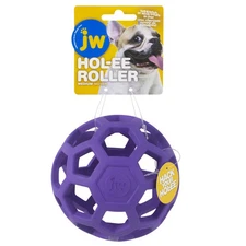 JW Pet Hol-ee Roller Dog Toy Puzzle Ball - Natural Rubber - Medium (4.5 Inch)