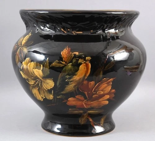 RARE Antique Bird Painting WELLER Art Pottery DICKENSWARE Planter Jardiniere