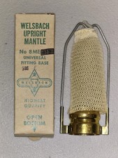 Lotto (4) Mantello Gas Verticale Welsbach Base Alluminio 8ME Universale Vintage NUOVO RARO 