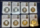 8 NGC Silver Kennedy Half Dollars (90% Silver Proofs 69 Cameo with signatures)