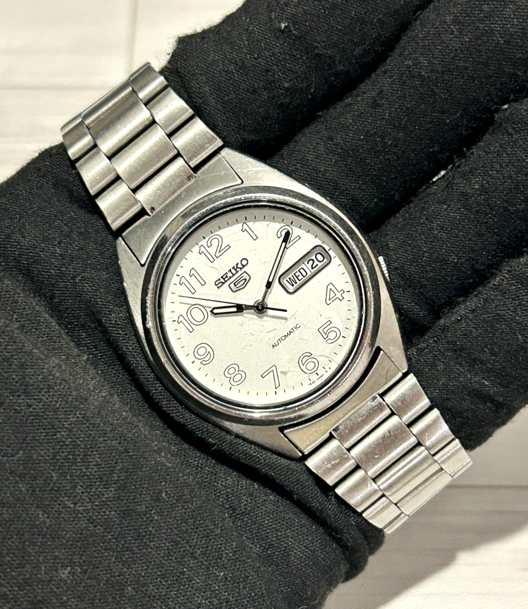 Vintage] Seiko 5 Automatic 7S26-3180 white Dial Men's Watch Day