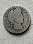 1903 Barber Quarter Dollar 25C No Mint Mark Silver US Coin Ungraded