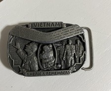 Vintage Vietnam America Remembers 1992 C J Belt Buckle Made In The USA