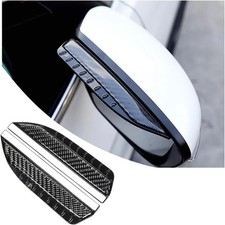 2pcs Black Real Carbon Fiber Mirror Rain Visor Guard For Car Auto Accessories