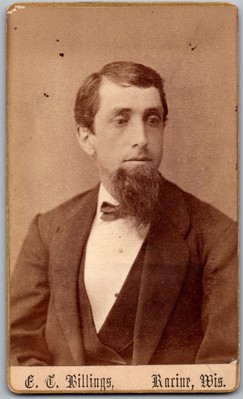 Antique CDV Circa 1880s E.T. Billings Bearded Man in Suit Racine WI