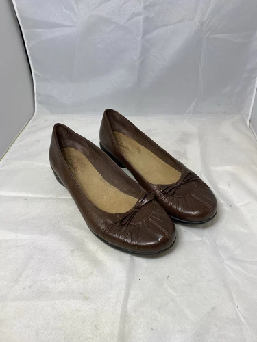 CLARKS Clark's Scarpe da Ballo Ballerine Ballerine in Pelle 71269 Imbottite Comfort Marrone 8M